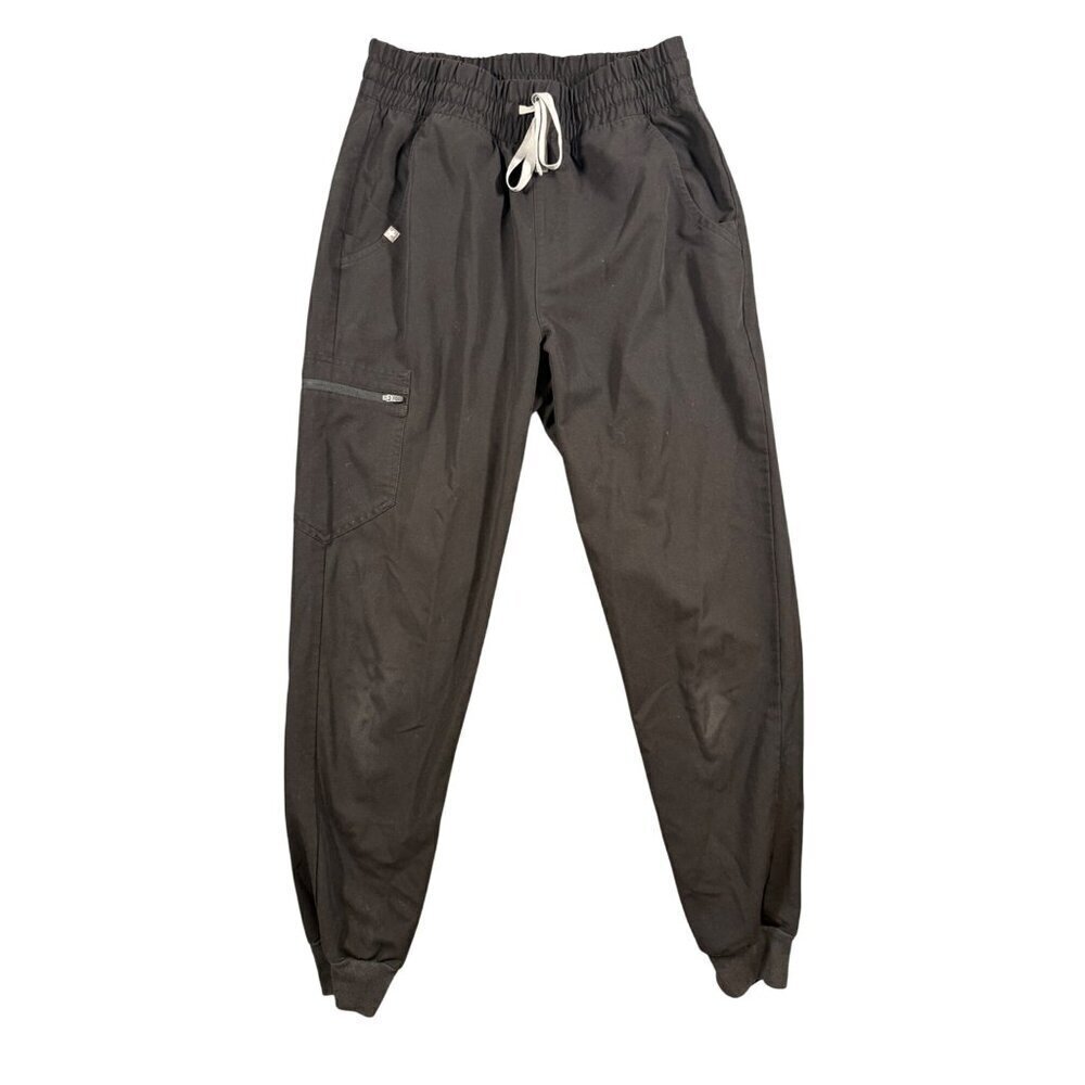 FIGS High Waisted Zamora Jogger Scrub Pants Black Size Small